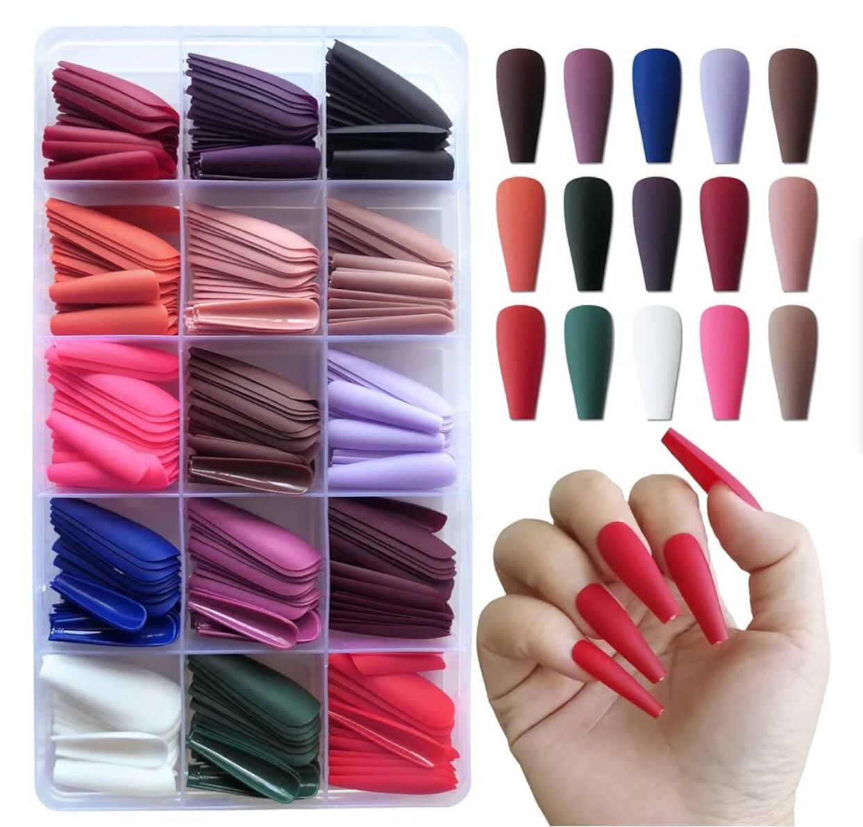 576 pcs colour full Acrylic cover nails