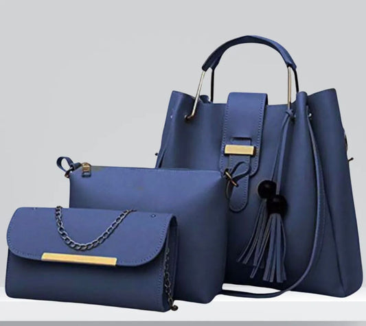 3 peice pure leather HANDbag