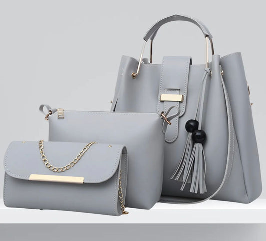 3 peice pure leather HANDbag